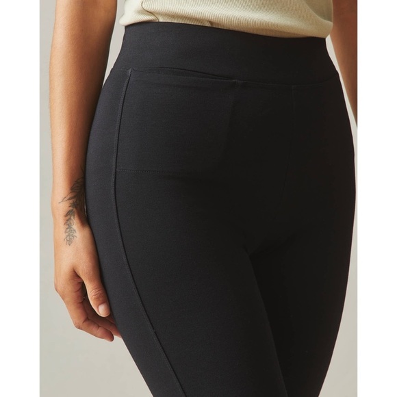 American Giant (Set of 2) NO BS High Rise Ponte Slim Pant in Super Black 16 Reg - Picture 3 of 10